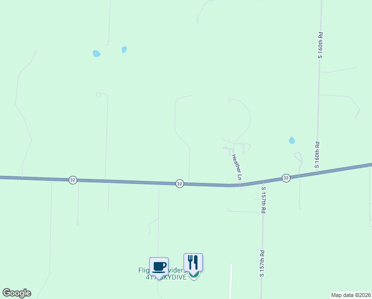 map of restaurants, bars, coffee shops, grocery stores, and more near Heather Road in Bolivar