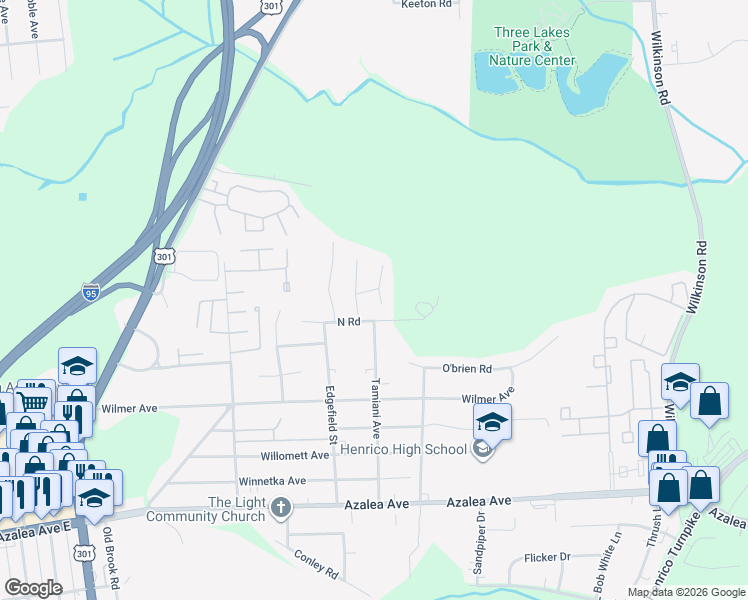 map of restaurants, bars, coffee shops, grocery stores, and more near 5408 Van Avenue in Richmond