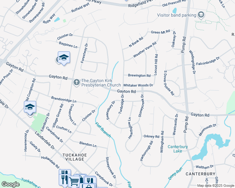 map of restaurants, bars, coffee shops, grocery stores, and more near 10903 Gayton Road in Henrico