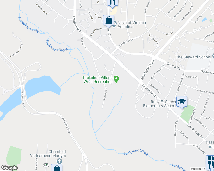 map of restaurants, bars, coffee shops, grocery stores, and more near 1501 Lochwood Drive in Henrico