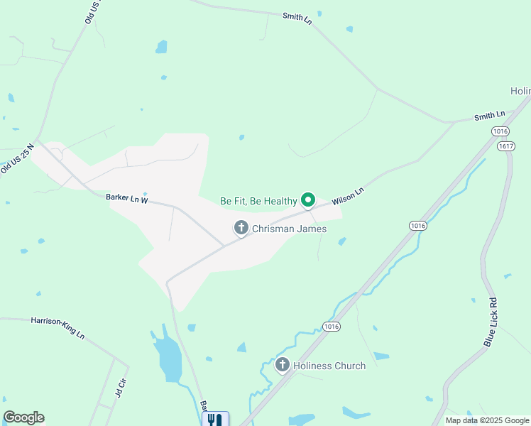 map of restaurants, bars, coffee shops, grocery stores, and more near 183 Wilson Lane in Berea