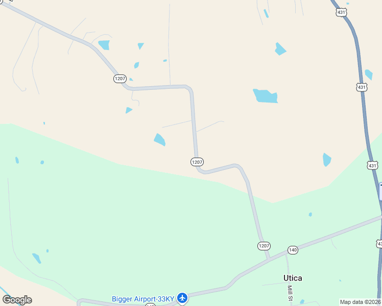 map of restaurants, bars, coffee shops, grocery stores, and more near 546 Kentucky 1207 in Utica