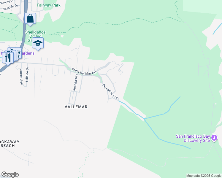 map of restaurants, bars, coffee shops, grocery stores, and more near 211 Berendos Avenue in Pacifica