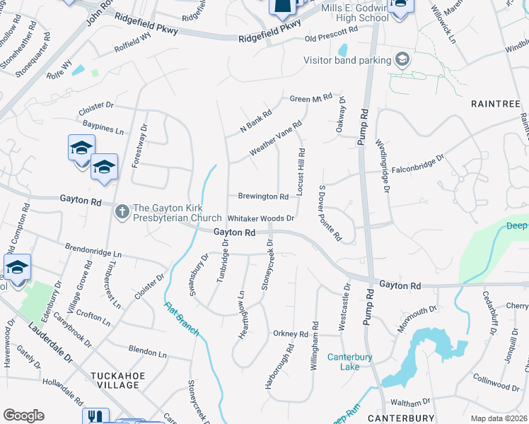 map of restaurants, bars, coffee shops, grocery stores, and more near 10809 Brewington Road in Richmond