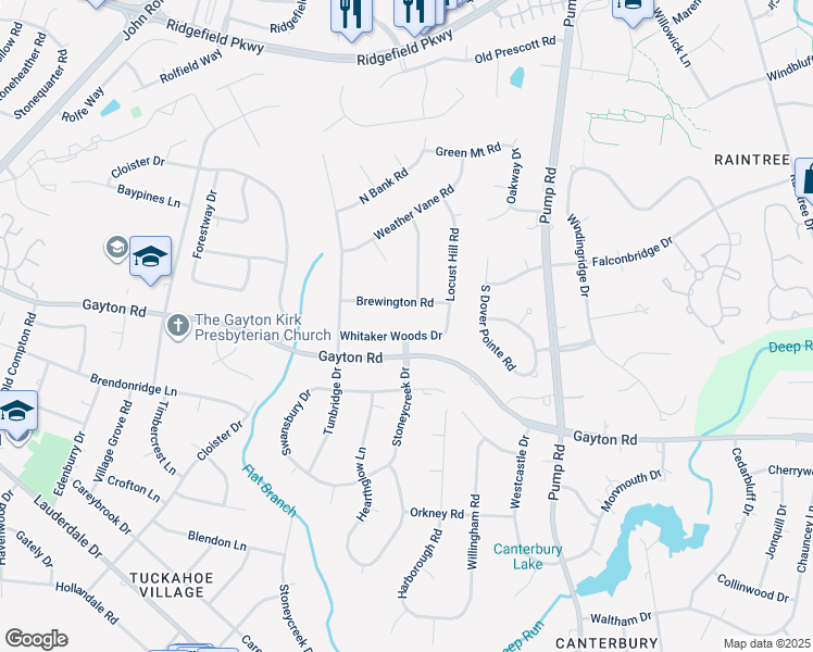 map of restaurants, bars, coffee shops, grocery stores, and more near 10806 Whitaker Woods Drive in Richmond