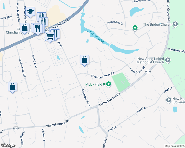 map of restaurants, bars, coffee shops, grocery stores, and more near 6354 Greystone Creek Road in Mechanicsville