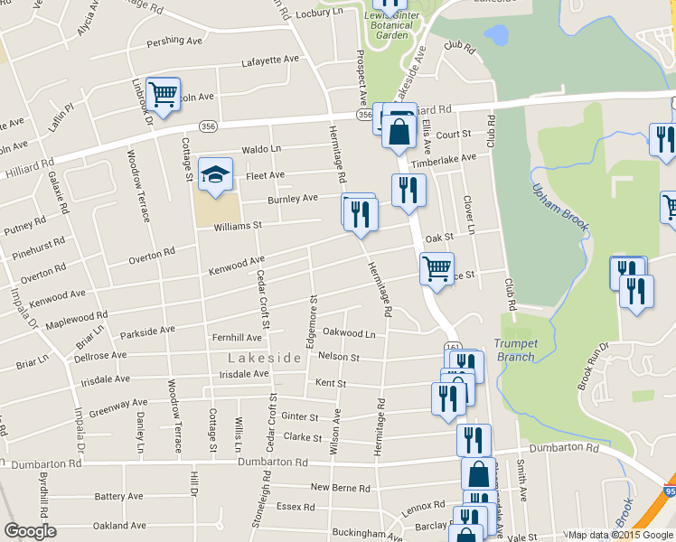 map of restaurants, bars, coffee shops, grocery stores, and more near 2317 Maplewood Road in Richmond
