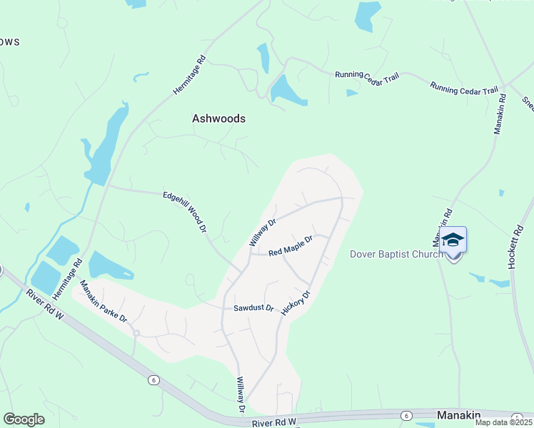 map of restaurants, bars, coffee shops, grocery stores, and more near 317 Willway Drive in Manakin-Sabot