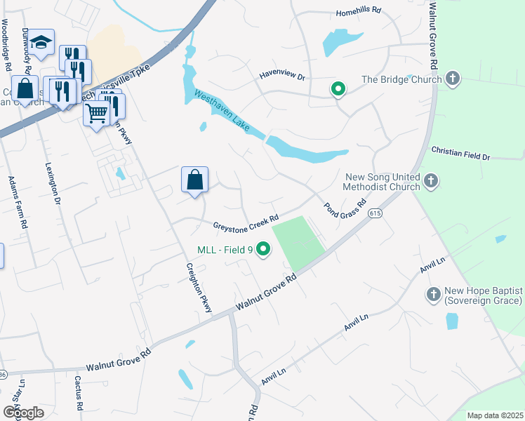 map of restaurants, bars, coffee shops, grocery stores, and more near 6285 Indian Trails Court in Mechanicsville