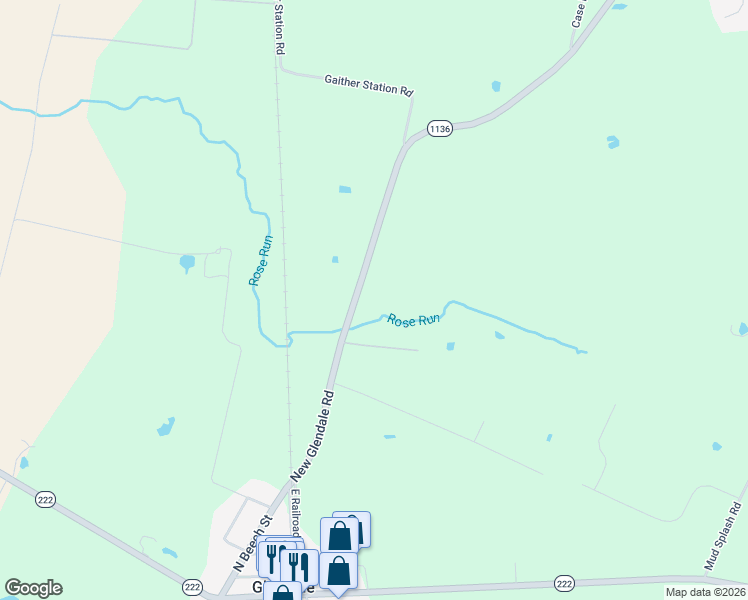 map of restaurants, bars, coffee shops, grocery stores, and more near 5950 New Glendale Road in Elizabethtown