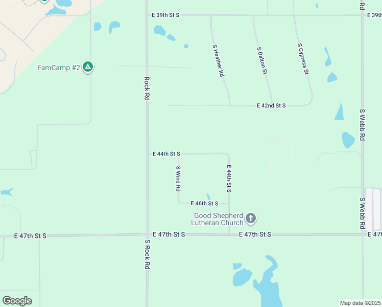 map of restaurants, bars, coffee shops, grocery stores, and more near East 44th Street South in Sedgwick County