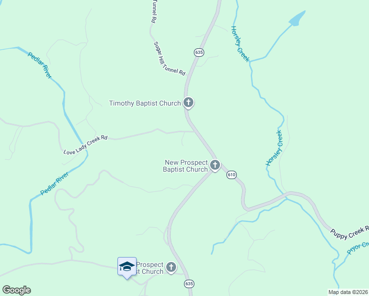 map of restaurants, bars, coffee shops, grocery stores, and more near Love Lady Creek Road in Amherst