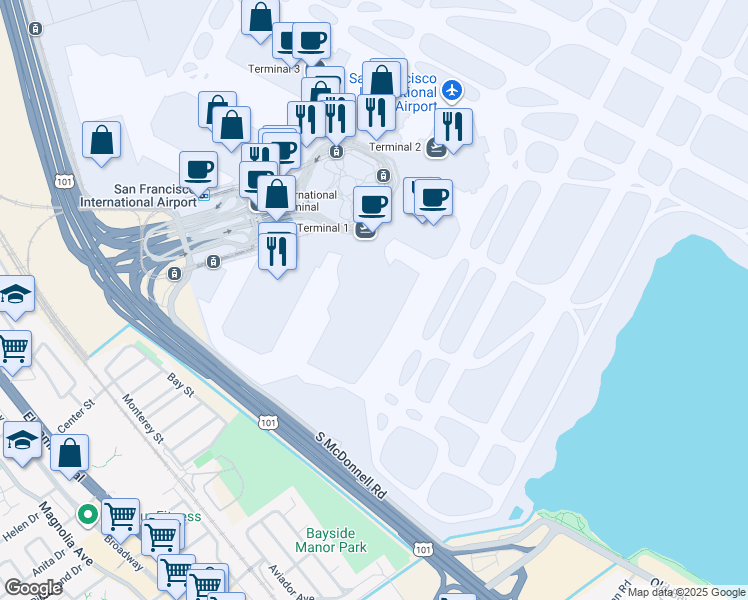 map of restaurants, bars, coffee shops, grocery stores, and more near in San Francisco