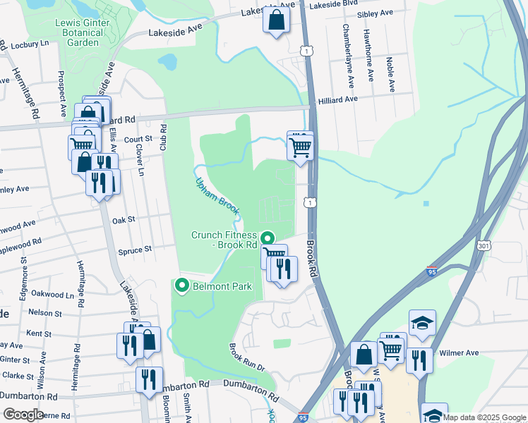 map of restaurants, bars, coffee shops, grocery stores, and more near 5914 Laurel Bed Lane in Richmond
