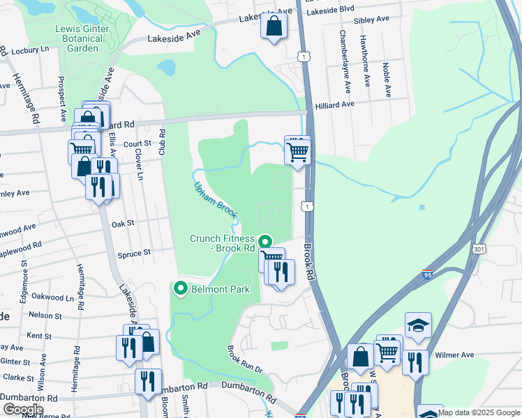 map of restaurants, bars, coffee shops, grocery stores, and more near 5924 Laurel Bed Lane in Richmond