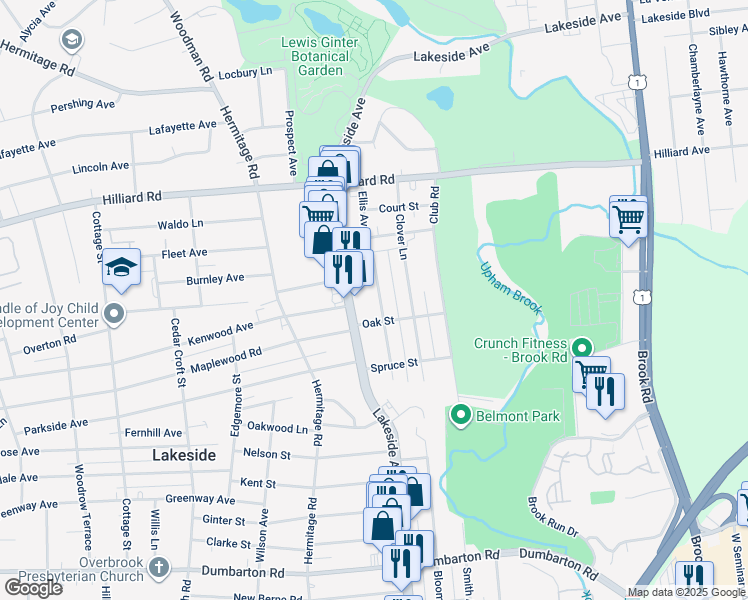 map of restaurants, bars, coffee shops, grocery stores, and more near 6208 Ellis Avenue in Richmond