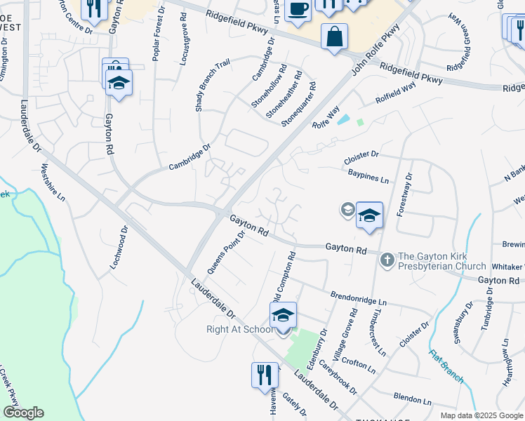 map of restaurants, bars, coffee shops, grocery stores, and more near 11812 Northglen Lane in Henrico