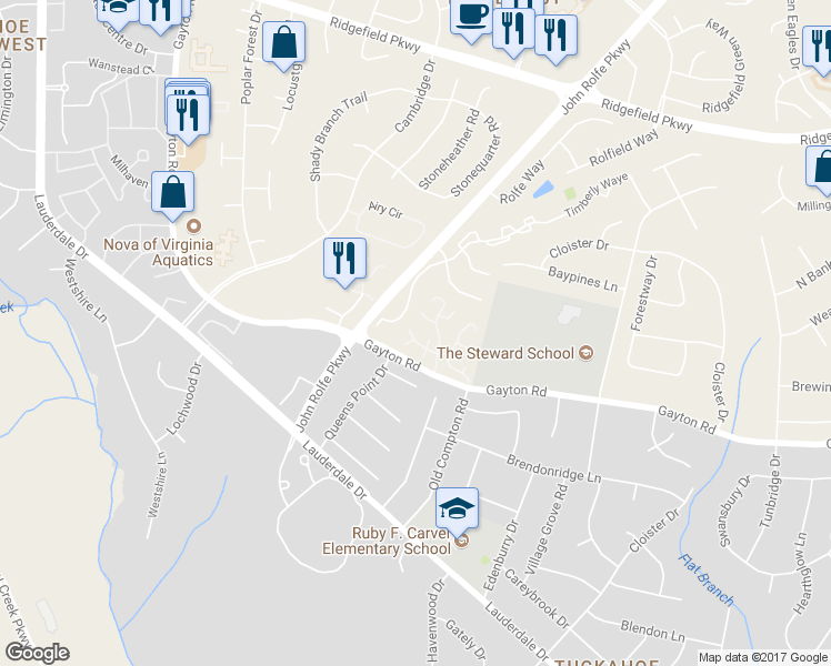 map of restaurants, bars, coffee shops, grocery stores, and more near 11812 Northglen Lane in Henrico