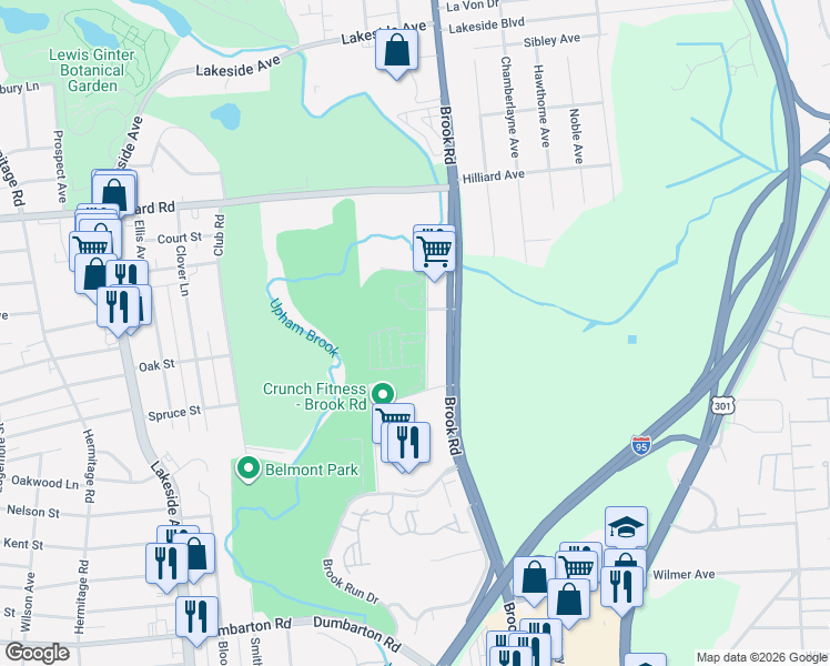 map of restaurants, bars, coffee shops, grocery stores, and more near 1414 Whitehurst Way in Richmond