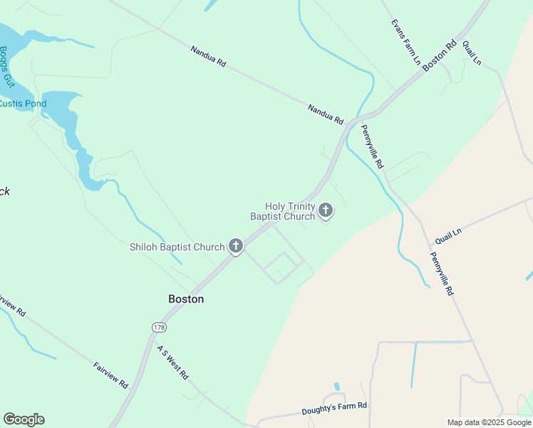 map of restaurants, bars, coffee shops, grocery stores, and more near 31474 Boston Road in Painter