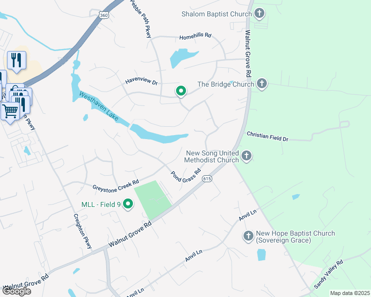 map of restaurants, bars, coffee shops, grocery stores, and more near 6257 Greystone Creek Road in Mechanicsville