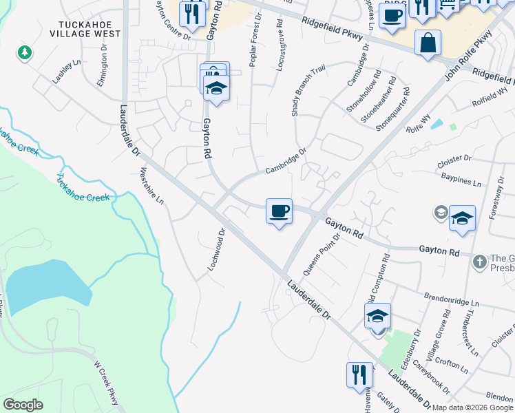 map of restaurants, bars, coffee shops, grocery stores, and more near 12089 Gayton Rd in Henrico