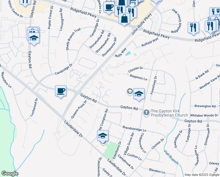 map of restaurants, bars, coffee shops, grocery stores, and more near 11817 Coat Bridge Lane in Henrico