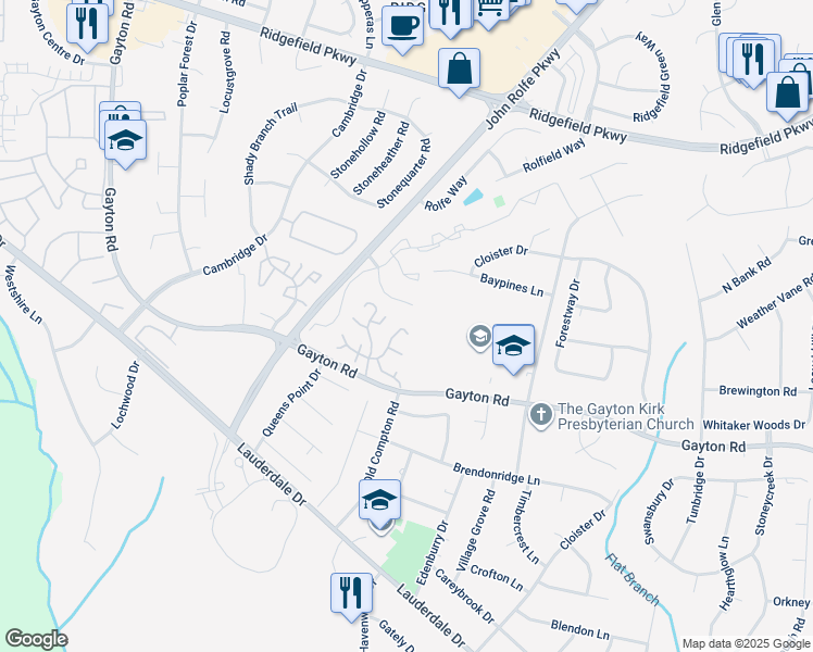 map of restaurants, bars, coffee shops, grocery stores, and more near 11817 Coat Bridge Lane in Henrico