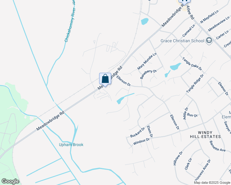 map of restaurants, bars, coffee shops, grocery stores, and more near 8414 Shire Court in Mechanicsville