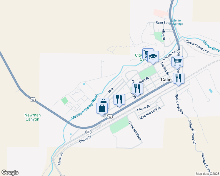 map of restaurants, bars, coffee shops, grocery stores, and more near 852 Holt in Caliente