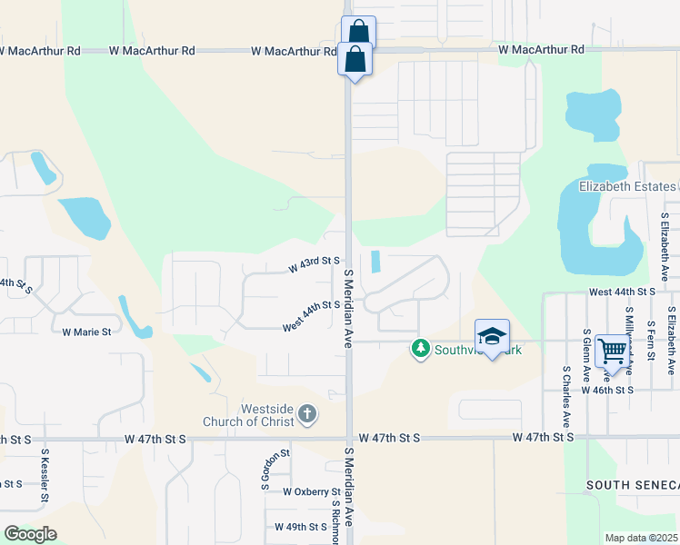 map of restaurants, bars, coffee shops, grocery stores, and more near 4408 S Richmond St in Wichita