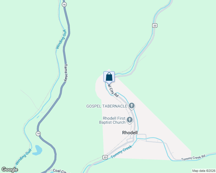 map of restaurants, bars, coffee shops, grocery stores, and more near 7004 Coal City Rd in Rhodell