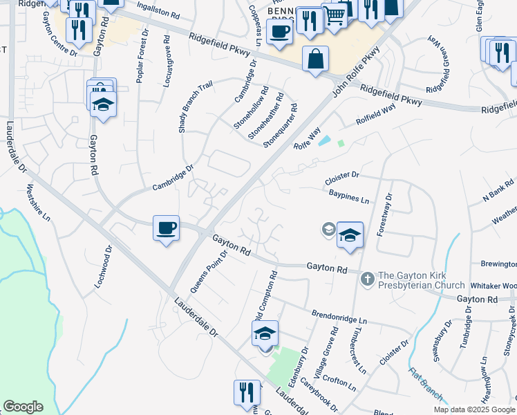 map of restaurants, bars, coffee shops, grocery stores, and more near 11700 Coat Bridge Lane in Henrico
