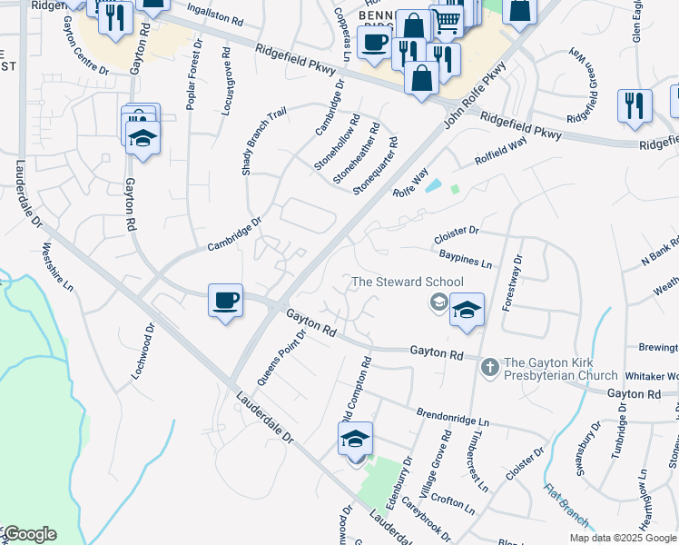 map of restaurants, bars, coffee shops, grocery stores, and more near 11809 Sussex Square Drive in Richmond