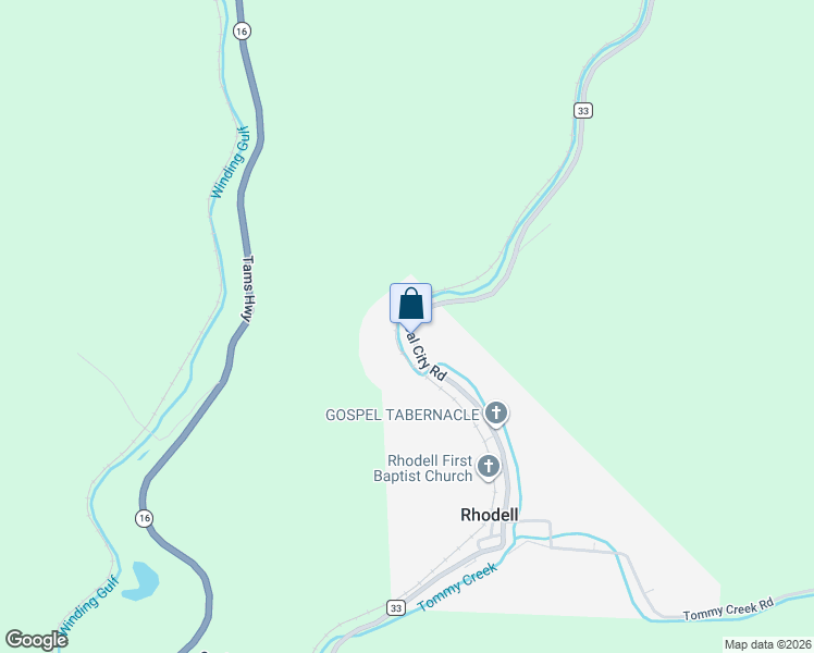 map of restaurants, bars, coffee shops, grocery stores, and more near 7004 Coal City Rd in Rhodell