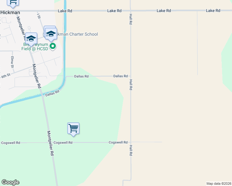 map of restaurants, bars, coffee shops, grocery stores, and more near 1113 Hall Road in Hickman