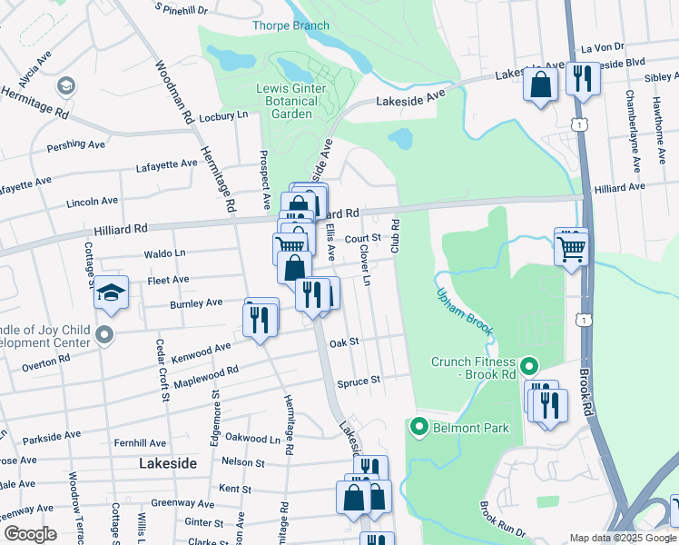 map of restaurants, bars, coffee shops, grocery stores, and more near 1915 Court Street in Richmond