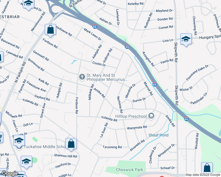 map of restaurants, bars, coffee shops, grocery stores, and more near 2201 Fon Du Lac Road in Richmond