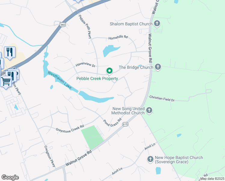 map of restaurants, bars, coffee shops, grocery stores, and more near 6055 Pond Place Way in Mechanicsville
