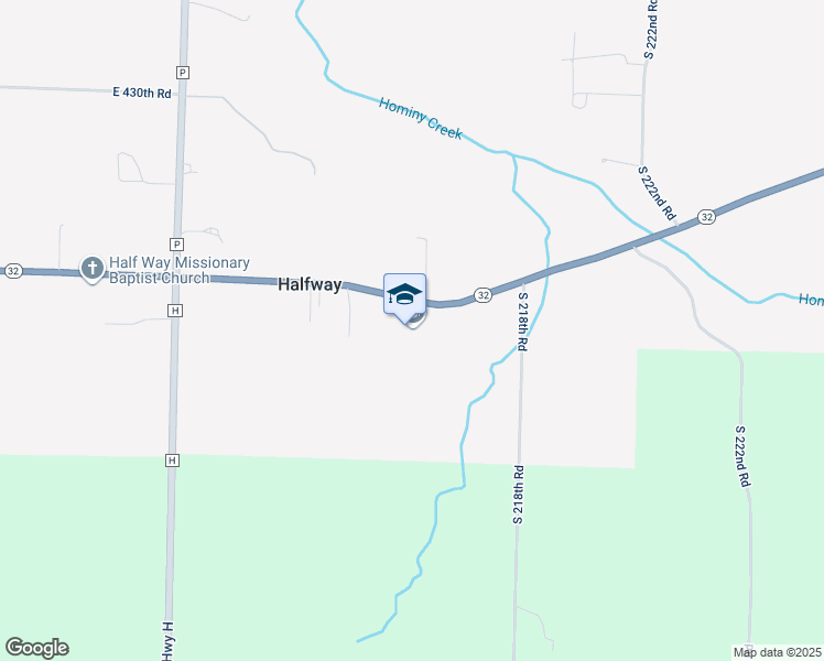 map of restaurants, bars, coffee shops, grocery stores, and more near 2150 Missouri 32 in Halfway