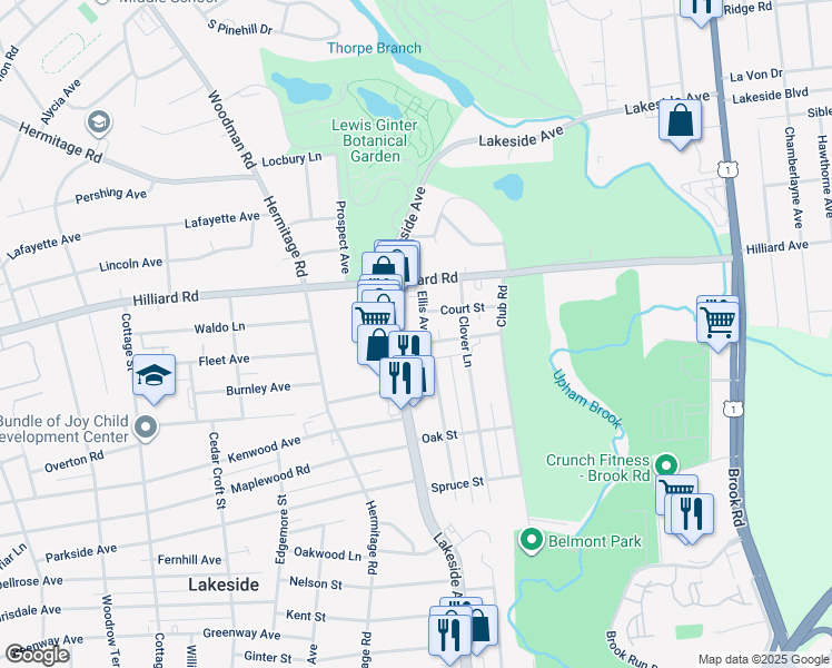 map of restaurants, bars, coffee shops, grocery stores, and more near 2002 Timberlake Avenue in Henrico