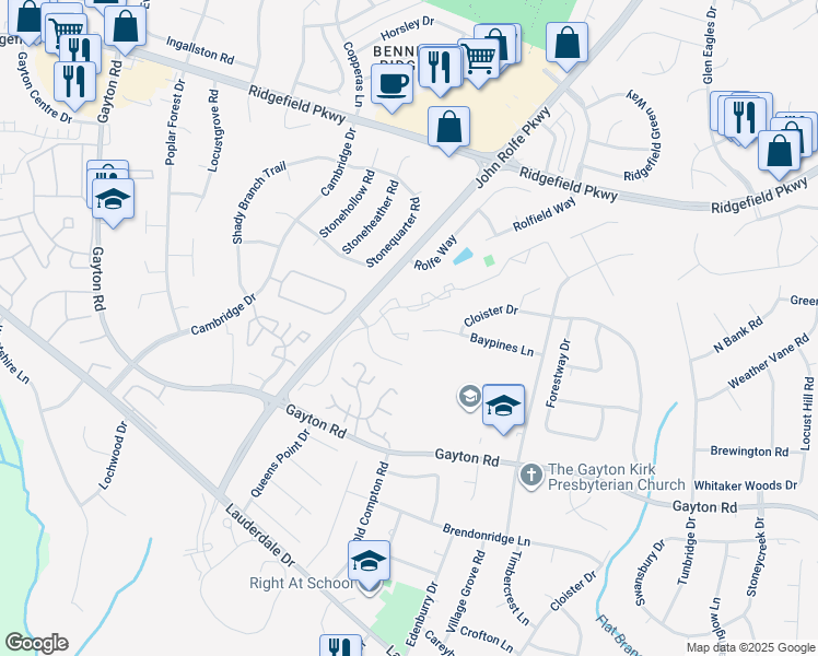 map of restaurants, bars, coffee shops, grocery stores, and more near 10814 Smithers Court in Henrico