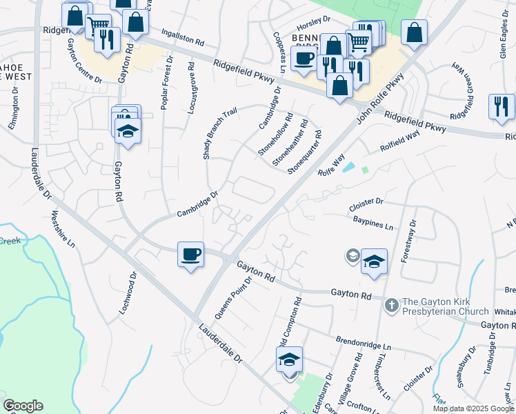 map of restaurants, bars, coffee shops, grocery stores, and more near 1959 Airy Circle in Richmond