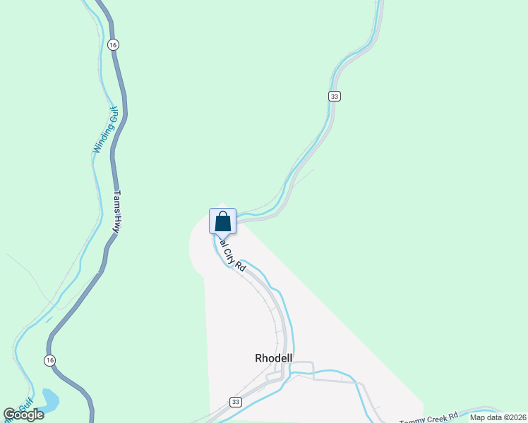 map of restaurants, bars, coffee shops, grocery stores, and more near 6950 Coal City Road in Rhodell