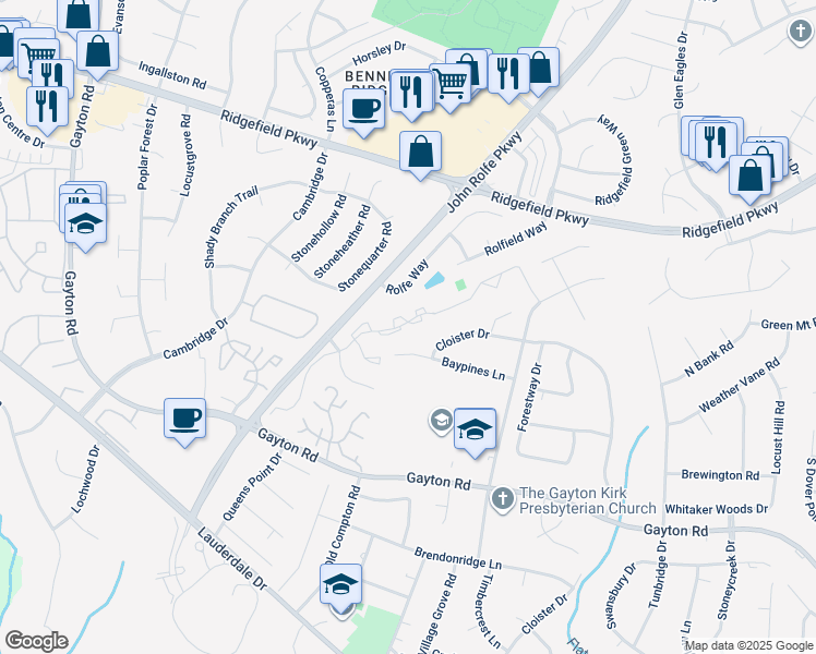 map of restaurants, bars, coffee shops, grocery stores, and more near 10701 Berman Court in Richmond