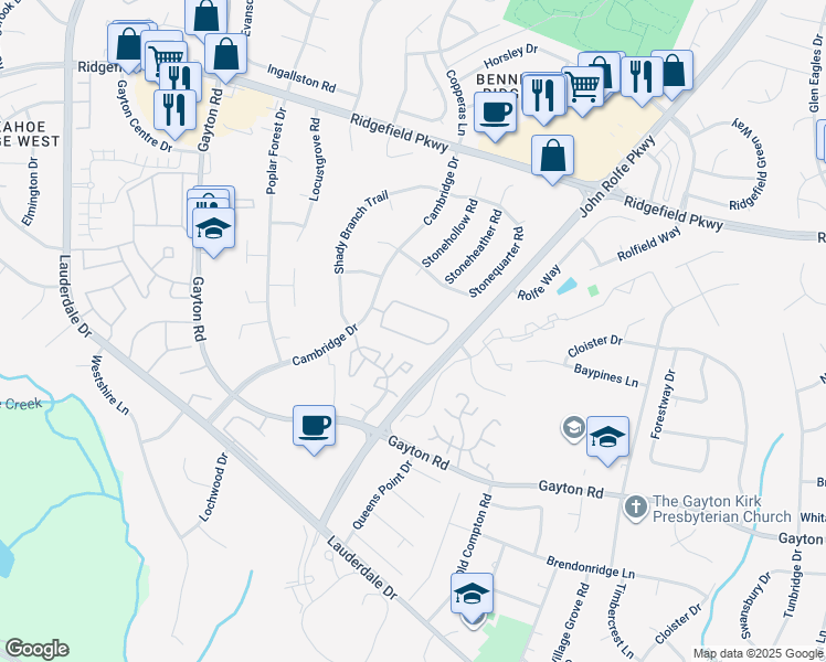 map of restaurants, bars, coffee shops, grocery stores, and more near 1922 Airy Circle in Richmond