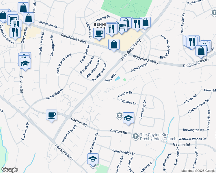 map of restaurants, bars, coffee shops, grocery stores, and more near 10710 Oceana Court in Henrico