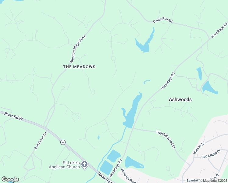 map of restaurants, bars, coffee shops, grocery stores, and more near 630 Cross Ridge Lane in Manakin-Sabot