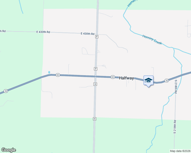 map of restaurants, bars, coffee shops, grocery stores, and more near Highway H in Halfway