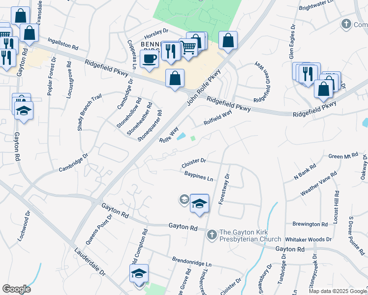 map of restaurants, bars, coffee shops, grocery stores, and more near 11698 Timberly Court in Richmond